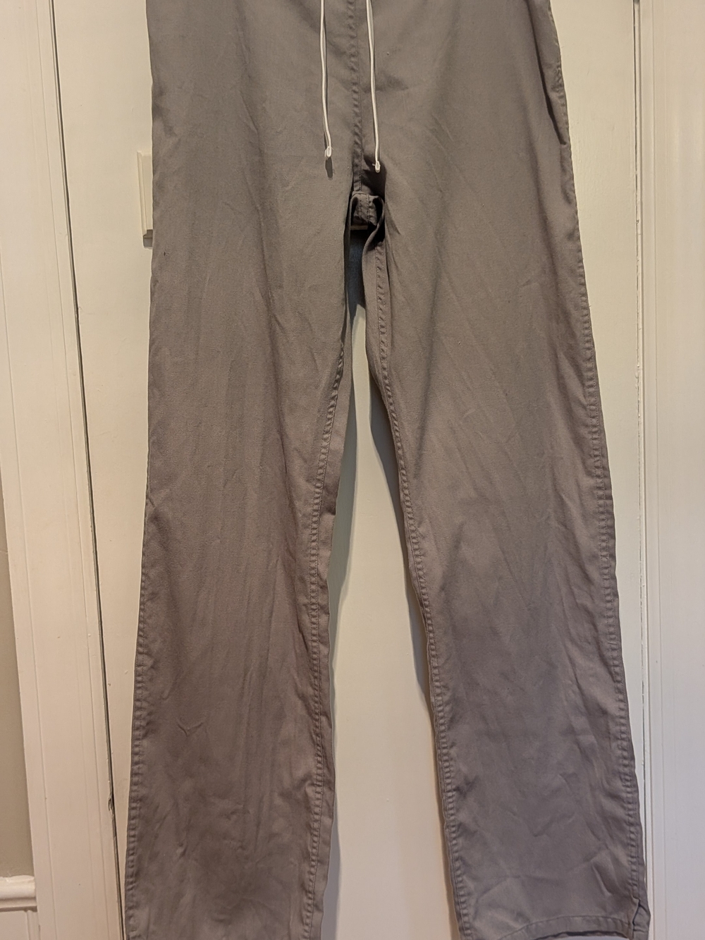 2 pairs! Small Tall Women's Straight-Leg Drawstring Pants/Scubs in Gray